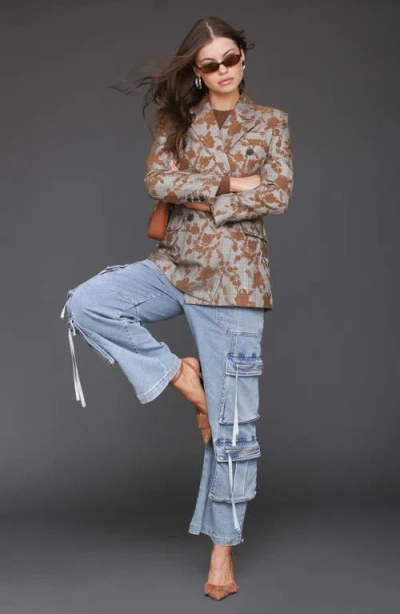 Avec Les Filles Women's Long Sleeves Plaid Floral Blazer In Neutral