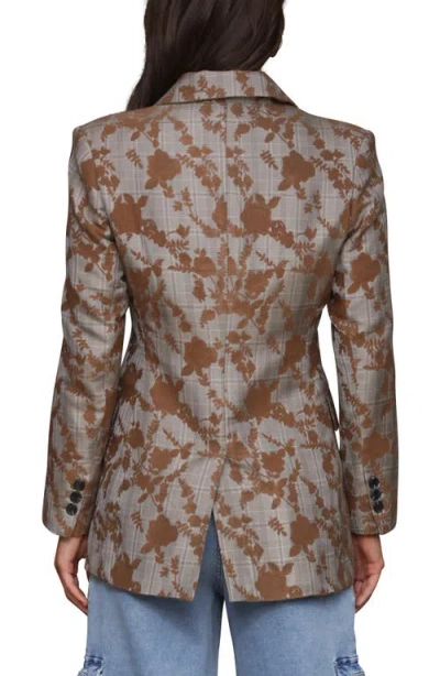 Avec Les Filles Women's Long Sleeves Plaid Floral Blazer In Neutral