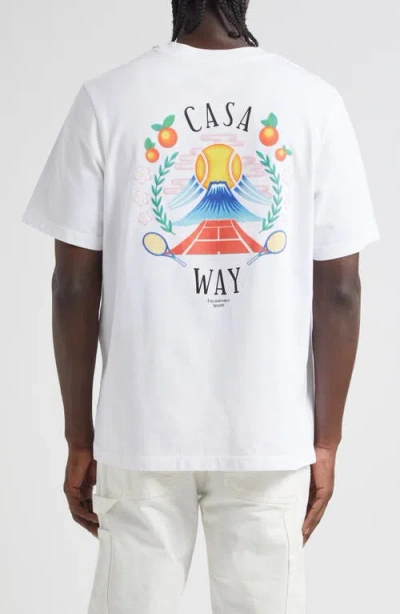 Casablanca Casa Way Mountain Printed T-shirt In White