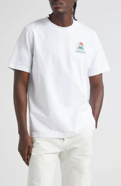 Casablanca Montagne Ondulée Logo-print Cotton-jersey T-shirt In White