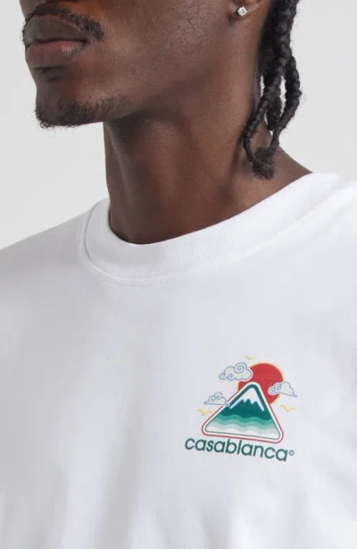 Casablanca Montagne Ondulée Logo-print Cotton-jersey T-shirt In White