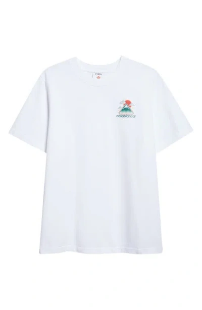 Casablanca Montagne Ondulée Logo-print Cotton-jersey T-shirt In White