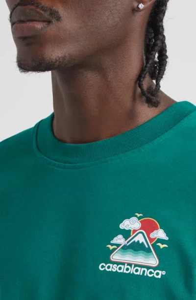 Casablanca Montagne Ondulee Crewneck T-shirt In Blue