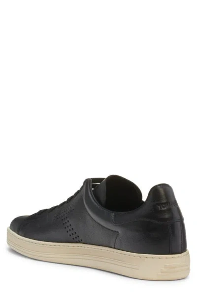 Tom Ford Low-top Leather Sneakers In Black