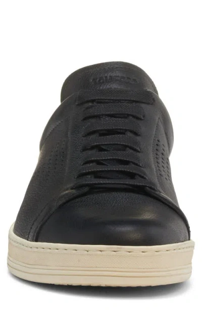 Tom Ford Low-top Leather Sneakers In Black