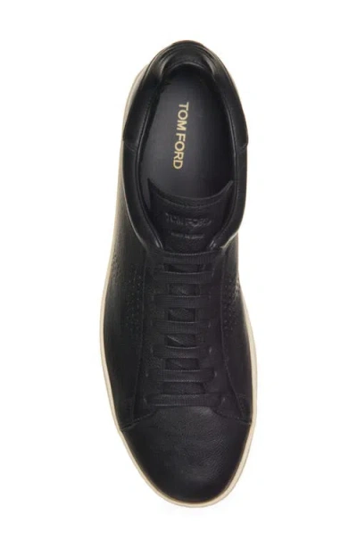 Tom Ford Low-top Leather Sneakers In Black