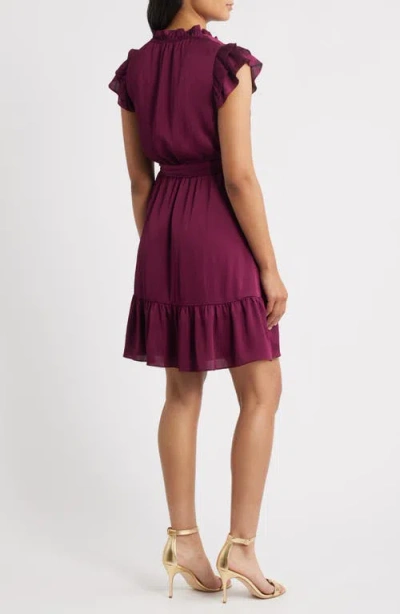 Anne Klein Tie Waist Mini Dress In Red