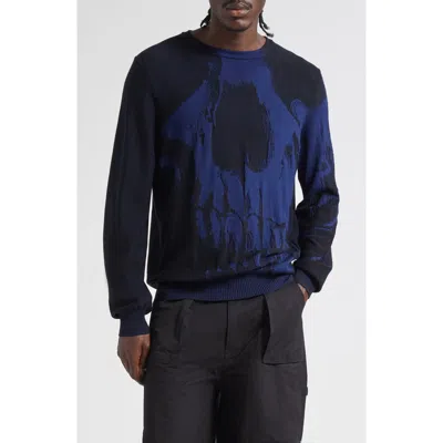 Alexander Mcqueen Mcqueen Skull Double Knit Wool Crewneck Sweater In Multi