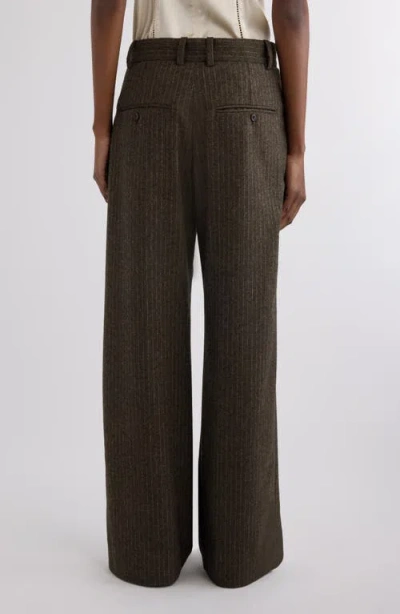 Isabel Marant Wool Blend Straight Pants In Brown