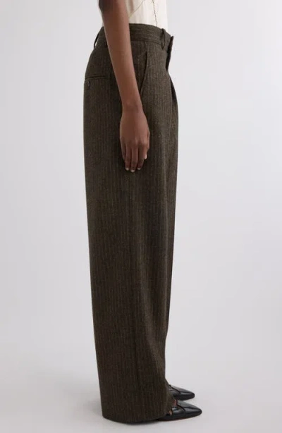 Isabel Marant Wool Blend Straight Pants In Brown