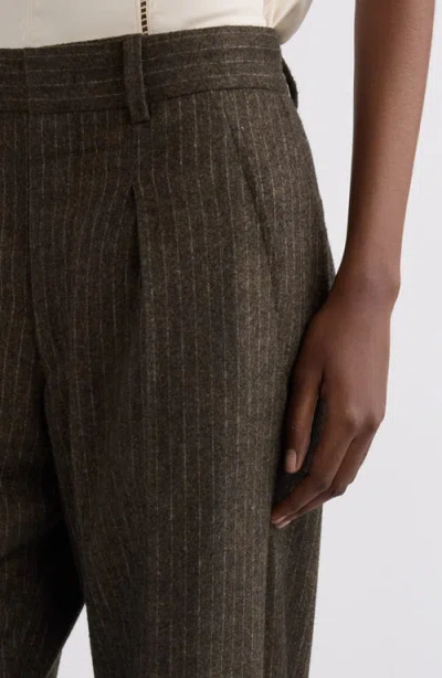 Isabel Marant Wool Blend Straight Pants In Brown