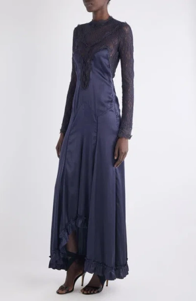 Isabel Marant Dolores Lacy Satin Dress In Black