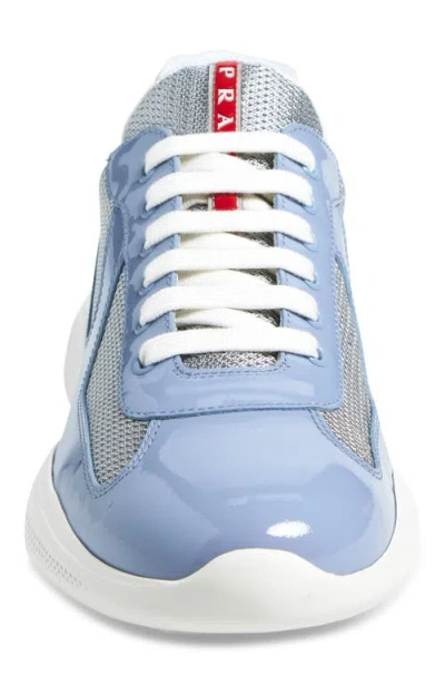 Prada Men's America's Cup Patent Leather Patchwork Sneakers In Black