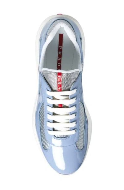 Prada Men's America's Cup Patent Leather Patchwork Sneakers In Black