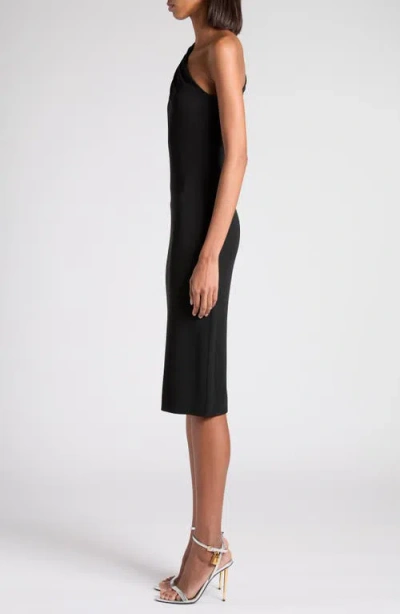 Tom Ford One-shoulder Crystal Embellished Cocktail Dress In Black