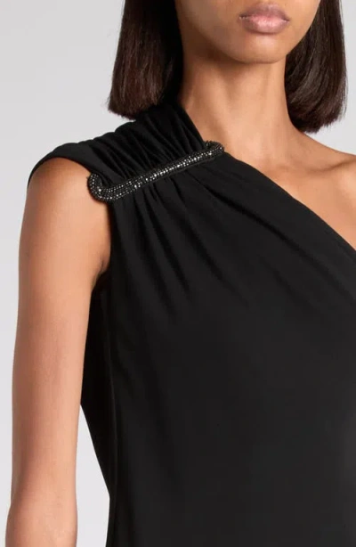 Tom Ford One-shoulder Crystal Embellished Cocktail Dress In Black