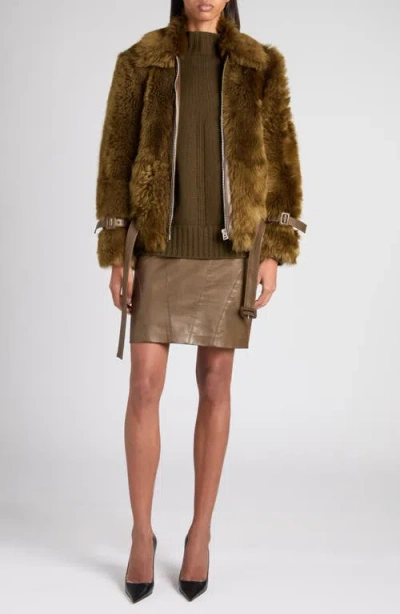 Tom Ford Long-sleeved Mock Neck Cashmere Sweater In Green