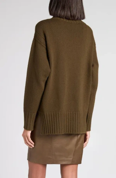 Tom Ford Long-sleeved Mock Neck Cashmere Sweater In Green