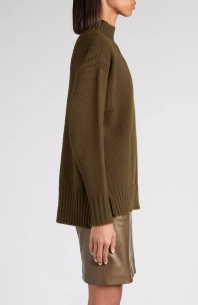 Tom Ford Long-sleeved Mock Neck Cashmere Sweater In Green