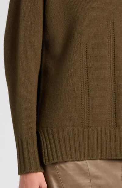 Tom Ford Long-sleeved Mock Neck Cashmere Sweater In Green