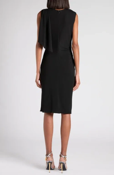 Tom Ford Cutout Shoulder Crepe Jersey Cocktail Dress In Black