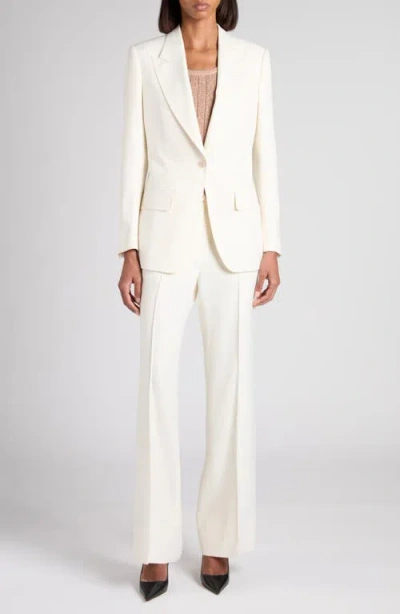 Tom Ford Tailored White Jacket With Sharp Lapels In Brown