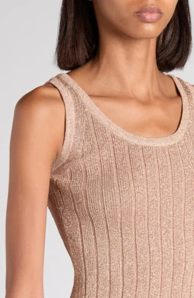 Tom Ford Metallic Rib Knit Sleeveless Midi Dress In Pattern