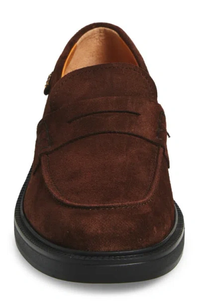 Tod's Penny Strap Loafers Suede Finish In Brown