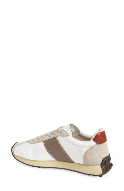 Tod's Fabric And Suede Sneakers With Contrast Panels In White