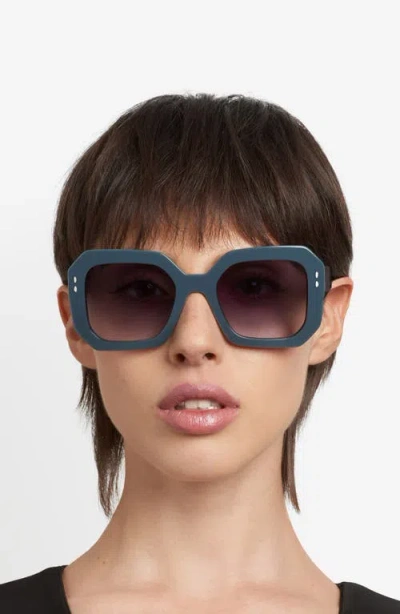 Isabel Marant 53mm Gradient Rectangular Sunglasses In Green