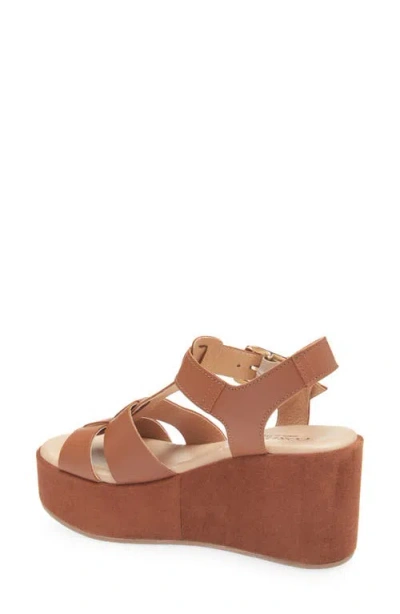 Cordani Jordynn Ankle Strap Platform Wedge Sandal In Brown