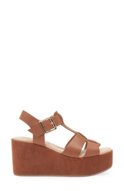 Cordani Jordynn Ankle Strap Platform Wedge Sandal In Brown