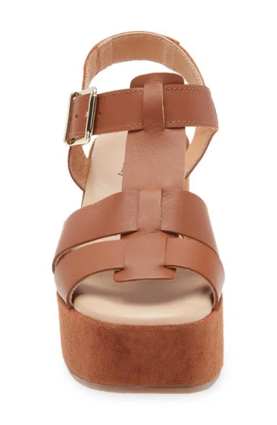 Cordani Jordynn Ankle Strap Platform Wedge Sandal In Brown