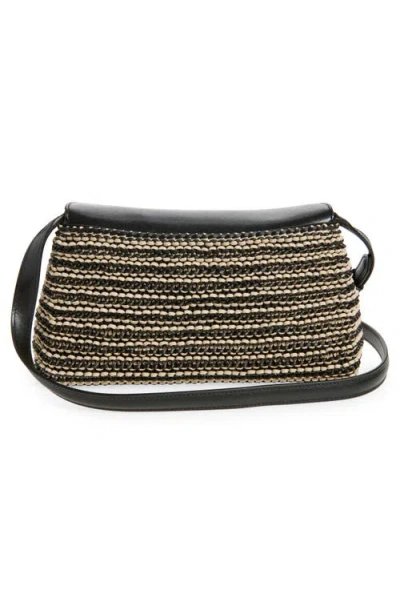 Totême Toteme T-lock Top Handle Woven Leather Clutch In Multi