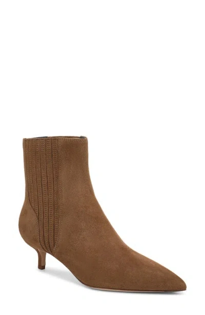 Veronica Beard Lisa Suede Kitten-heel Booties In Brown