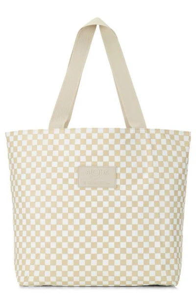 Aloha Collection Day Tripper Petite Check Water Resistant Tyvek® Tote In Neutral
