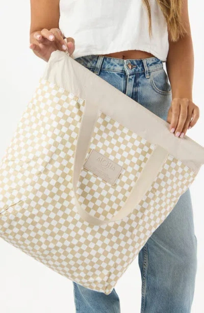 Aloha Collection Day Tripper Petite Check Water Resistant Tyvek® Tote In Neutral