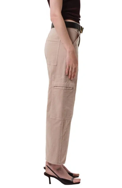 Citizen Of Humanity Citizens Of Humanity Marcelle Low Rise Barrel Corduroy Cargo Pants In Gray