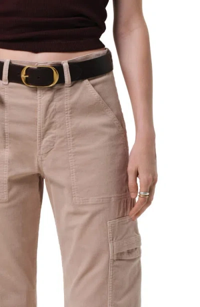 Citizen Of Humanity Citizens Of Humanity Marcelle Low Rise Barrel Corduroy Cargo Pants In Gray