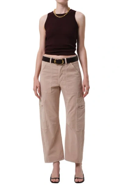 Citizen Of Humanity Citizens Of Humanity Marcelle Low Rise Barrel Corduroy Cargo Pants In Gray