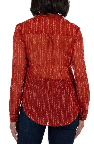 Kut From The Kloth Jasmine Chiffon Button-up Shirt In Red