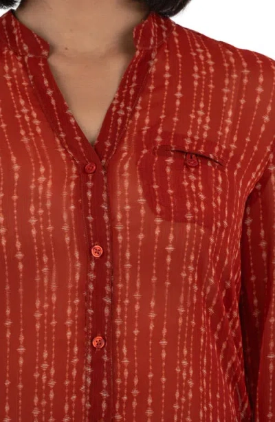 Kut From The Kloth Jasmine Chiffon Button-up Shirt In Red