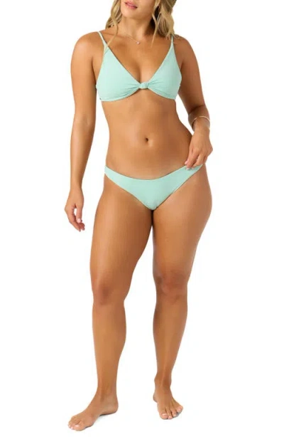 O'neill Juniors' Saltwater Solids Pismo Knot-front Bikini Top In Blue