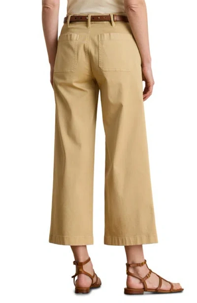 Ralph Lauren Women's Stretch Chino Wide-leg Cropped Pants In Brown