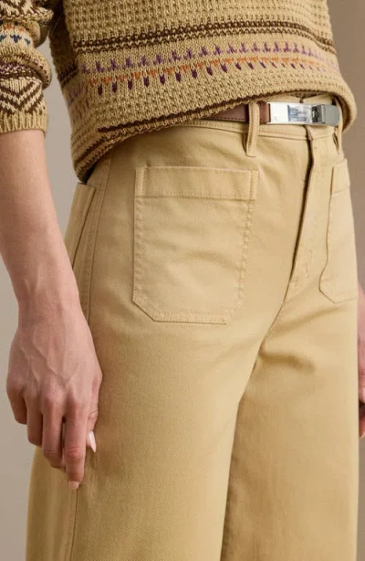 Ralph Lauren Women's Stretch Chino Wide-leg Cropped Pants In Brown