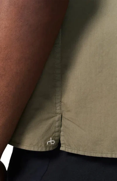 Rag & Bone Dalton Mixed Media Patchwork Short Sleeve Button-up Shirt In Green