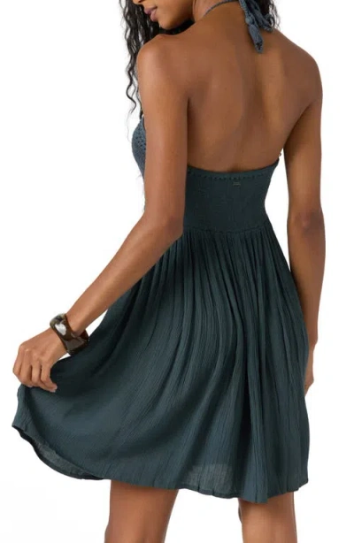 O'neill Kindra Mixed Media Halter Dress In Blue