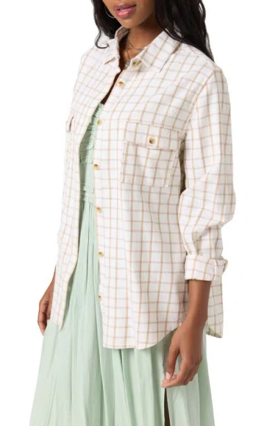 O'neill Women's Brooks Long Sleeve Flannel Shirt In White