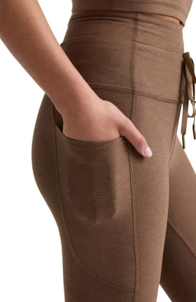 Beyond Yoga Space Dye Pocket Midi Leggings In Brown