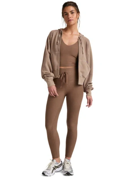 Beyond Yoga Space Dye Pocket Midi Leggings In Brown